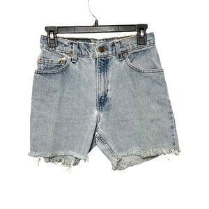 Levi’s 550 Cut Off Distressed Jean Shorts Acid Wash High Rise Casual Juniors 5
